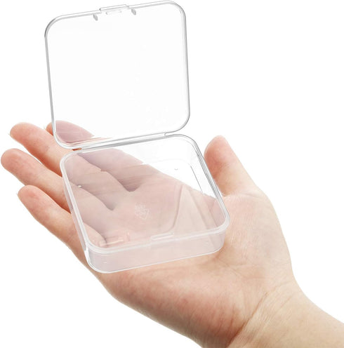 SATINIOR 24 Packs Small Clear Plastic Beads Storage Containers Box with Hinged Lid for Storage of Small Items, Crafts, Jewelry, Hardware (2.5 x 2....